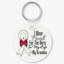 Lung Cancer Ribbon Hero My Grandma keychains by cancerapparel Lung Cancer Ribbon Hero My Grandma keychains