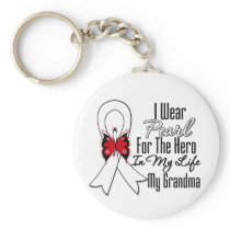 Lung Cancer Ribbon Hero My Grandma Key Chain
