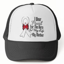 Lung Cancer Ribbon Hero My Mother hats by cancerapparel Lung Cancer Ribbon Hero My Mother hats