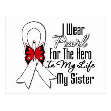Lung Cancer Ribbon Hero My Sister Postcards