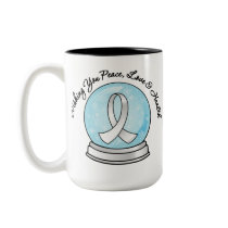 Lung Cancer Ribbon Merry Christmas Snowglobe mugs by giftsforawareness Lung Cancer Ribbon Merry Christmas Snowglobe mugs