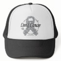 Lung Cancer Ribbon of Butterflies hats