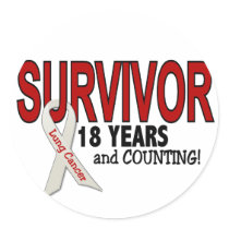 Lung Cancer Survivor 18 Years Sticker