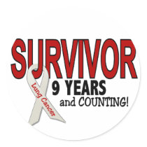 Lung Cancer Survivor 9 Years Round Sticker