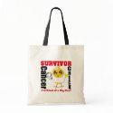 Lung Cancer Survivor Chick Ribbon bags by chicktshirts Lung Cancer Survivor Chick Ribbon bags