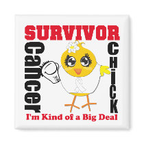 Lung Cancer Survivor Chick Ribbon magnets by chicktshirts Lung Cancer Survivor Chick Ribbon magnets