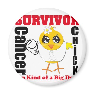 Lung Cancer Survivor Chick Ribbon refrigerator magnet