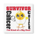 Lung Cancer Survivor Chick Ribbon magnets