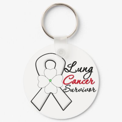 Lung Cancer Survivor Flower Ribbon key chain