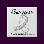 Lung Cancer Survivor Gemstone Ribbon