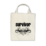 Lung Cancer Survivor Grunge Winged Emblem bags