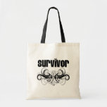 Lung Cancer Survivor Grunge Winged Emblem bags