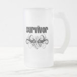 Lung Cancer Survivor Grunge Winged Emblem mugs