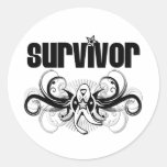 Lung Cancer Survivor Grunge Winged Emblem stickers