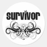 Lung Cancer Survivor Grunge Winged Emblem stickers