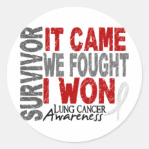 Lung Cancer Survivor It Came We Fought I Won Round Sticker