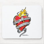 Lung Cancer Tattoo Heart Mouse Pads