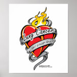 Lung Cancer Tattoo Heart posters