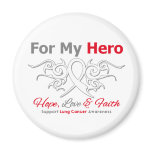 Lung Cancer Tribal Ribbon Hero magnets