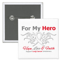 Lung Cancer Tribal Ribbon Hero Pin