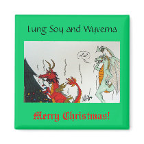 Lung Soy and Wyverna magnets by codfishlady Lung Soy and Wyverna magnets