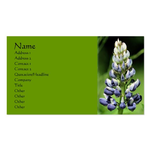 Lupine Flower Nature Business Card (front side)