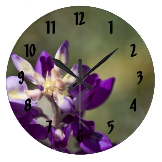 Lupine With Numbers Wall Clocks