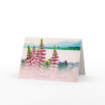 Lupins Flowers Thank You Mountains Nature Card