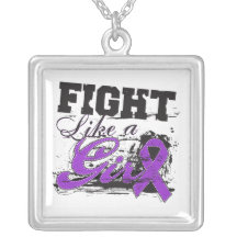 Lupus Fight Like A Girl Distressed Personalized Necklace