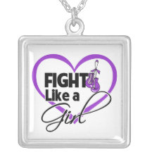 Lupus Fight Like a Girl Heart Pendant