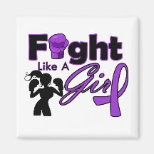 Lupus Fight Like A Girl Silhouette Fridge Magnets