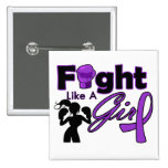 Lupus Fight Like A Girl Silhouette Pin