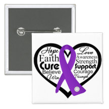 Lupus Heart Ribbon Collage Button