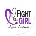 Lupus I Fight Like A Girl 10.1 Round Sticker