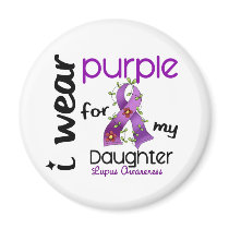 Lupus I WEAR PURPLE FOR MY DAUGHTER 43 Fridge Magnets