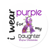 Lupus I WEAR PURPLE FOR MY DAUGHTER 43 Round Sticker