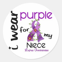 Lupus I WEAR PURPLE FOR MY NIECE 43 Round Stickers