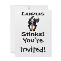 Lupus Stinks Skunk Awareness Design Custom Invites