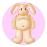 Lura's Critter Plump Bunny Round Sticker