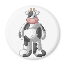 Lura's Critter Plump Cow 2 magnets by LuraDee Lura's Critter Plump Cow 2 magnets