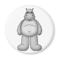 Lura's Critter Plump Hippo magnets by LuraDee Lura's Critter Plump Hippo magnets
