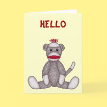 Lura's Sock Monkey Note Card by LuraDee Lura's Sock Monkey Note Card