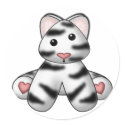 Lura's Stuffed White Tiger stickers by LuraDee Lura's Stuffed White Tiger stickers