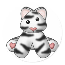 Lura's Stuffed White Tiger stickers
