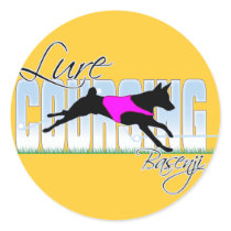 Lure Coursing Basenji Round Stickers