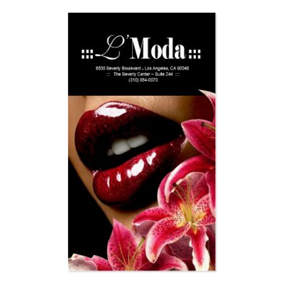 Luscious Lips Beauty Salon & Day Spa Business Card by StylishBusinessCards