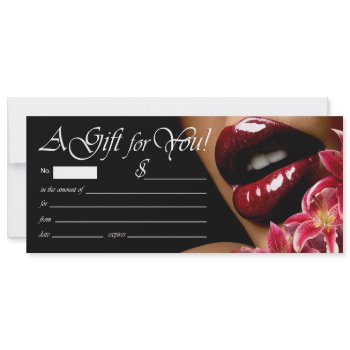 Luscious Lips Beauty Spa Gift Certificate invitation