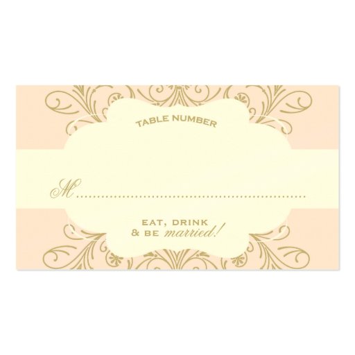 Lush Flourish Place Card blush/gold Business Cards (front side)