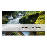 Lush forest waterfall business card