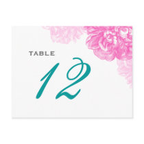 Lush Peonies Wedding Table Number Postcard